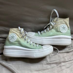 converse chuck taylor all star high move ombré canvas platform sneakers